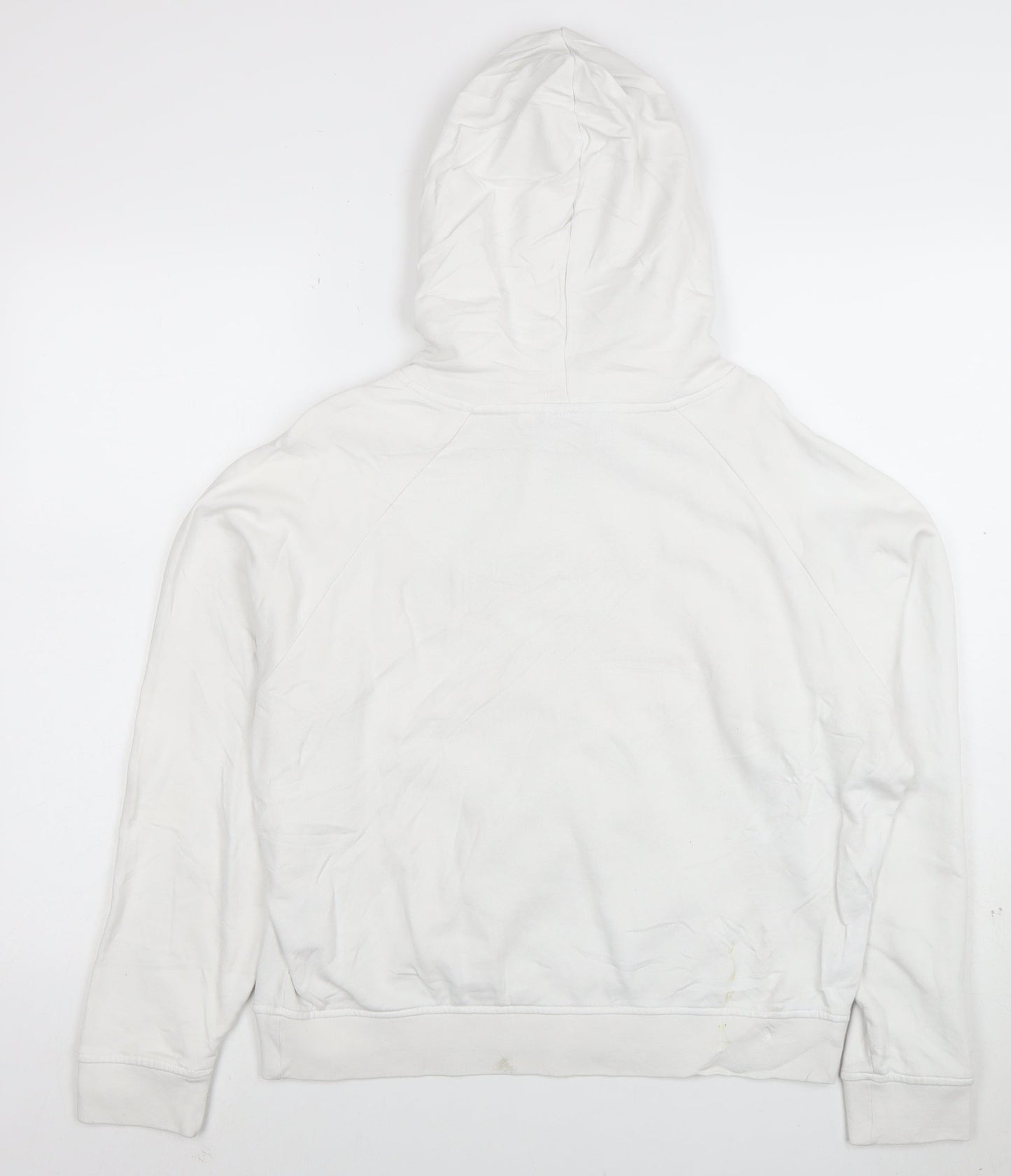 Diesel Men's White Hoodie Medium Pullover Graphic Logo Cotton