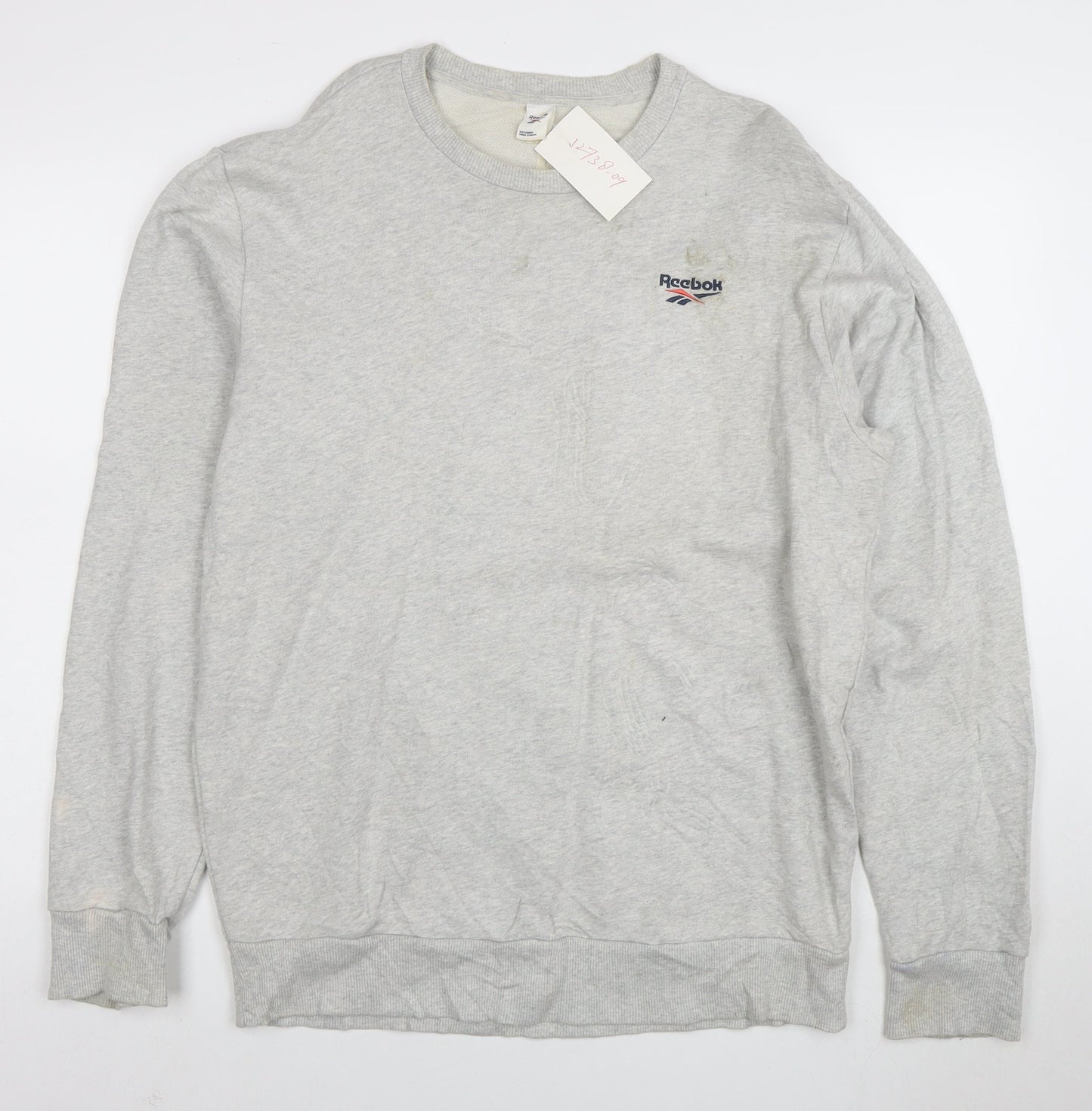 Reebok Men's Grey Crew Neck Pullover Sweatshirt Size L