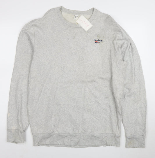 Reebok Men's Grey Crew Neck Pullover Sweatshirt Size L