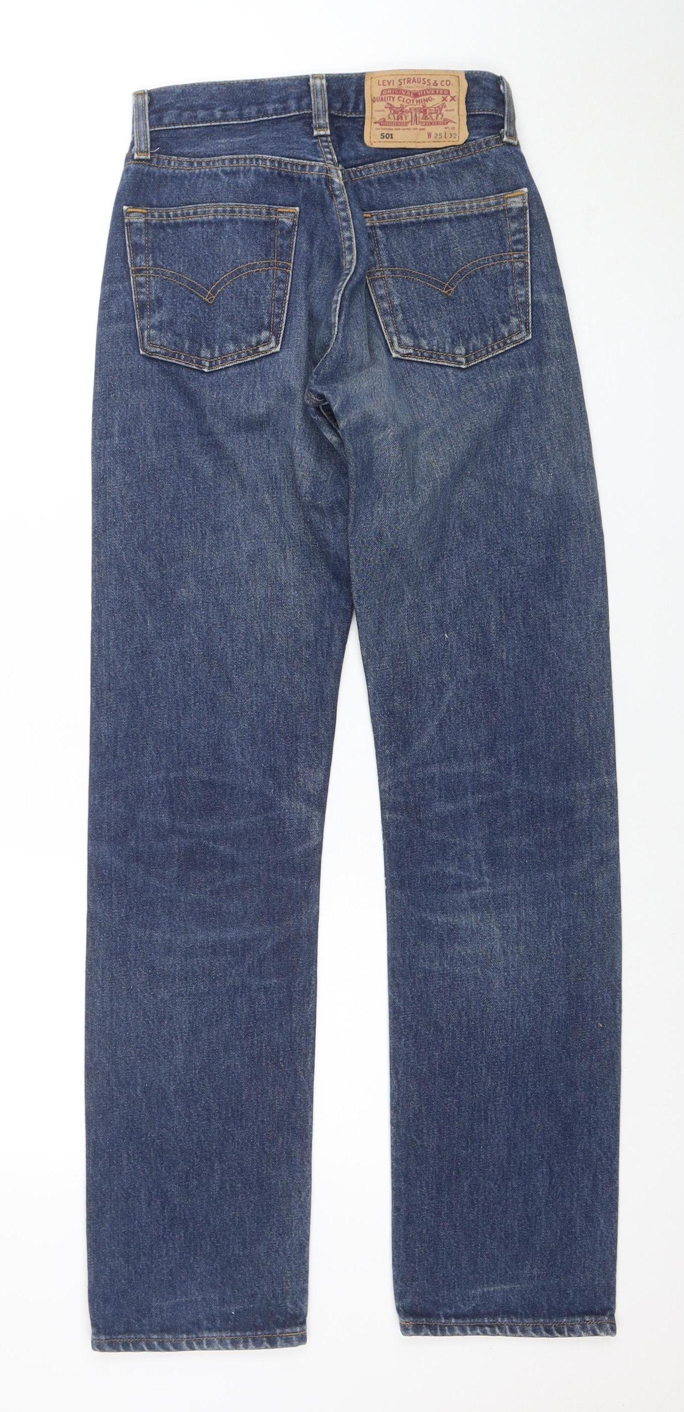 Levi's 501 Women's Blue Straight Leg Jeans W25 L32 Vintage Denim