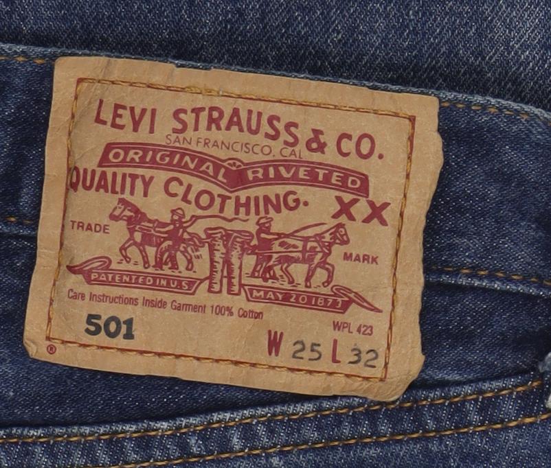 Levi's 501 Women's Blue Straight Leg Jeans W25 L32 Vintage Denim