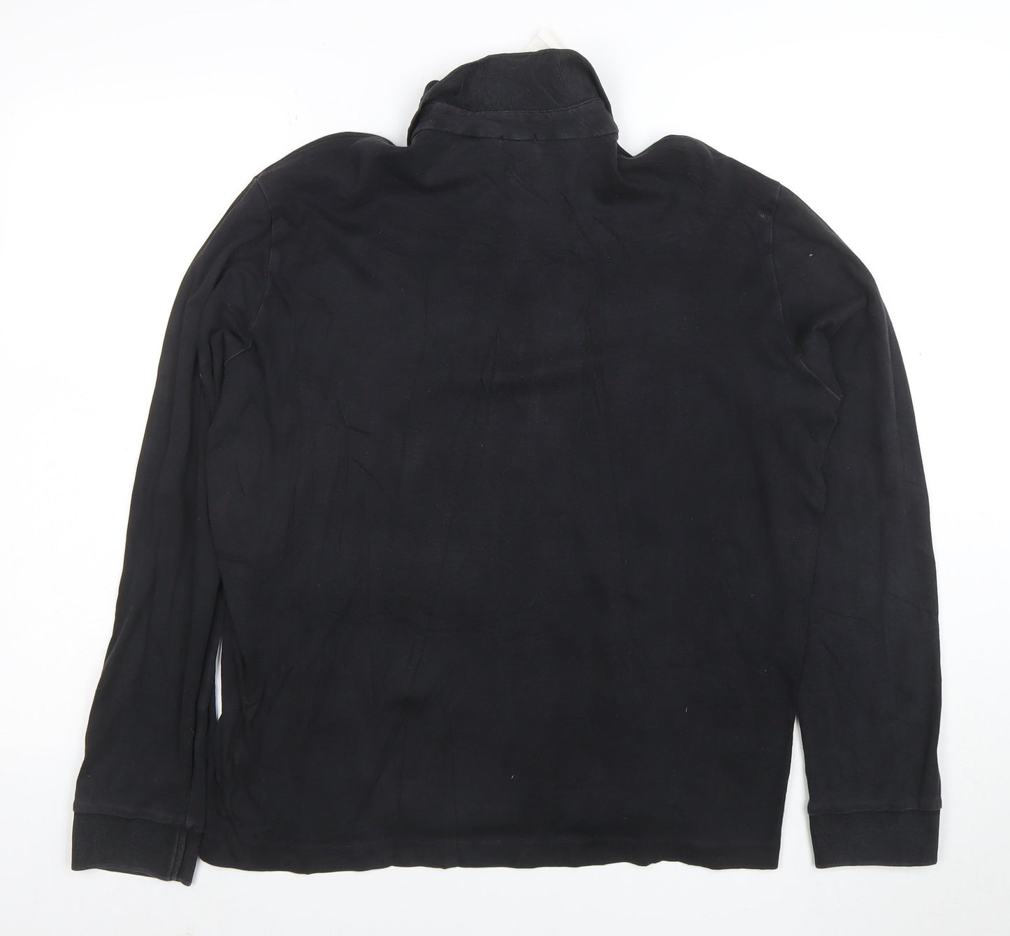 Hugo Boss Men's Black Long Sleeve Cotton Polo Shirt Size S