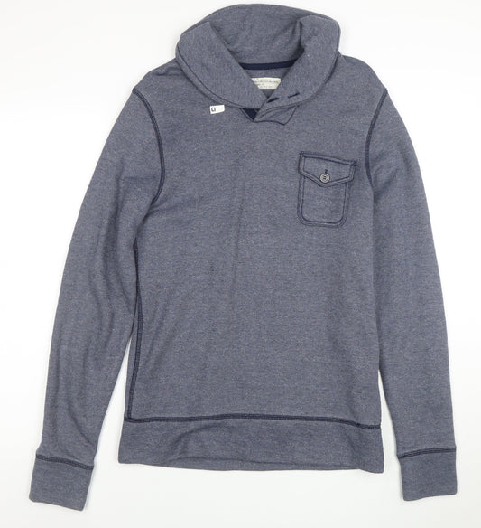 Levi's Men's Blue Henley Sweatshirt Size S Long Sleeve Cotton Blend