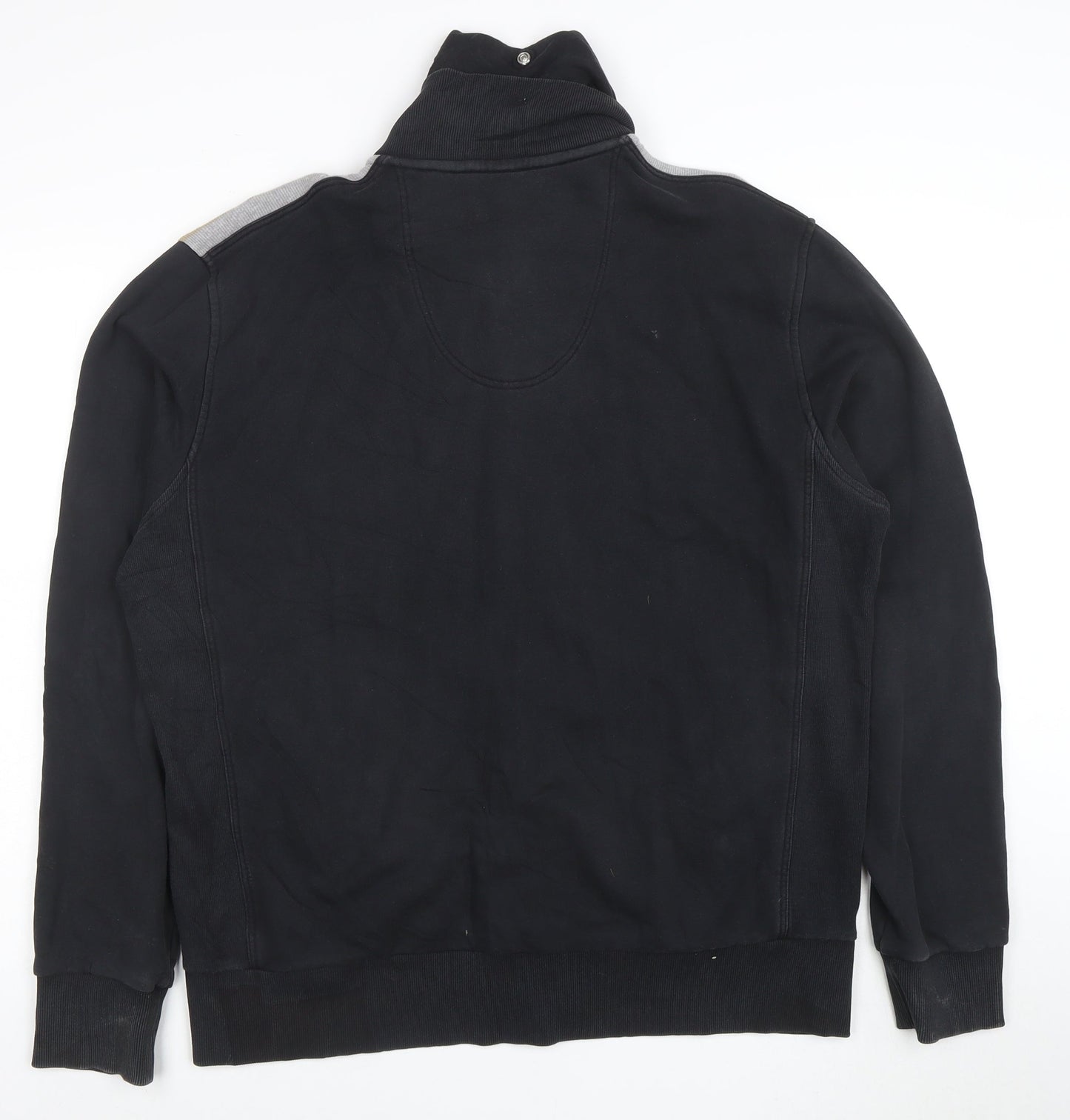 BOSS Mens 7XL Black Full Zip Sweatshirt High Neck Cotton Blend