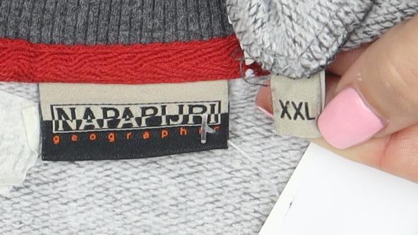 Napapijri Men’s Grey XXL Graphic Logo Crew Neck Sweatshirt
