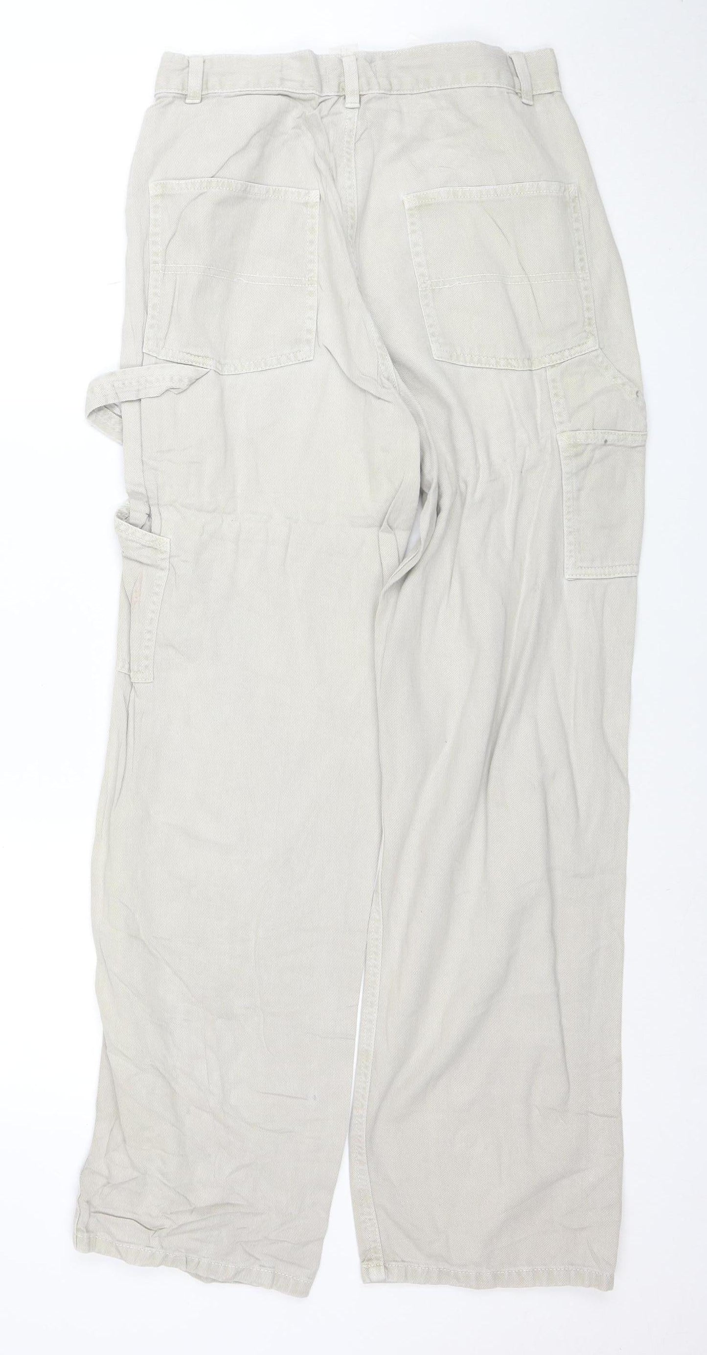 Garage Womens Beige Cargo Trousers Size 6 Cotton Straight Leg