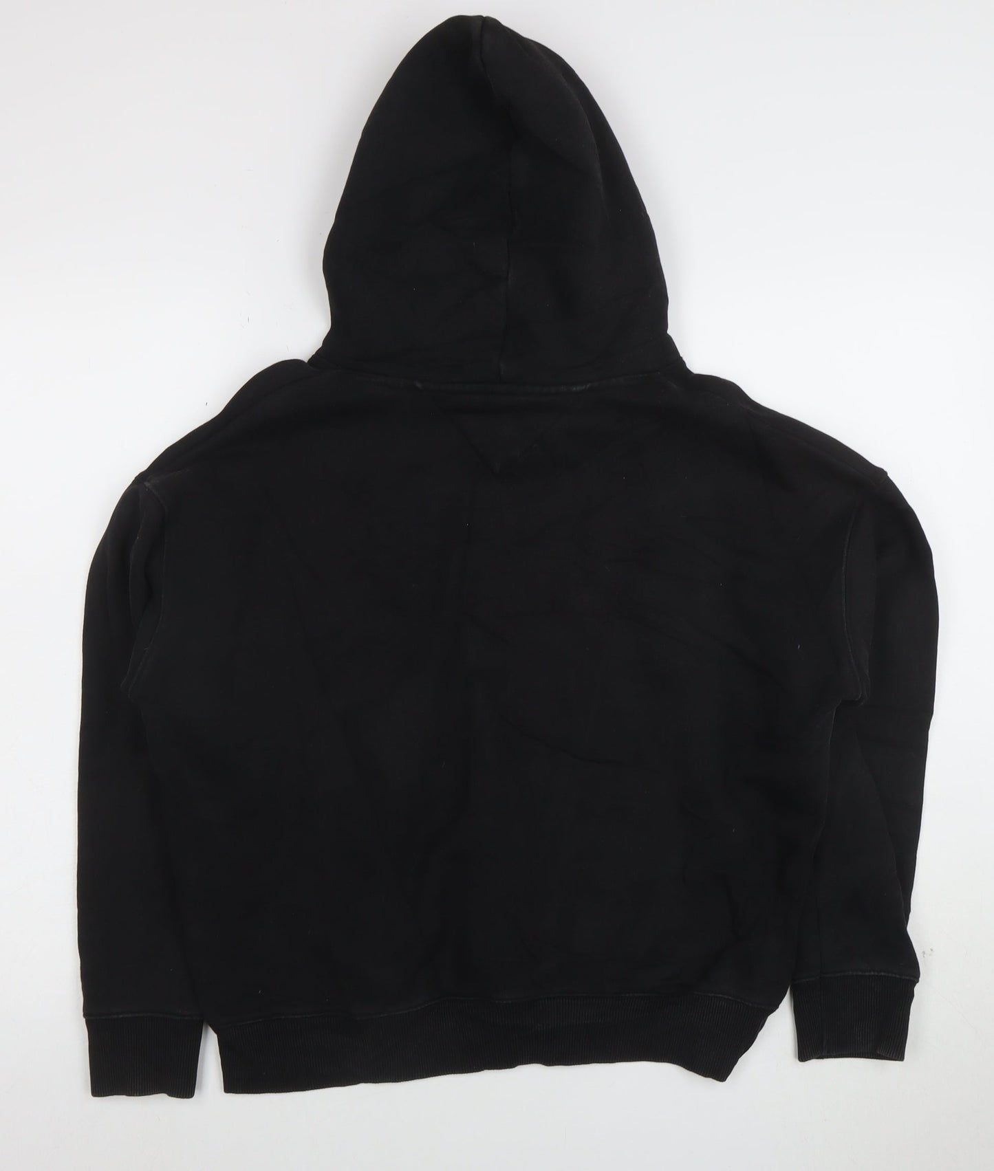 Tommy Jeans Womens Black Cotton Pullover Hoodie L Relaxed Fit
