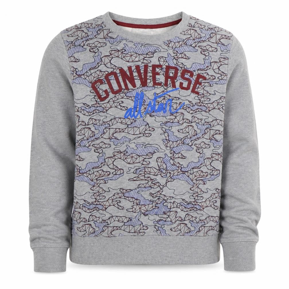 Converse Boys Grey Graphic Pullover Sweatshirt 12-13 Years All Star Logo