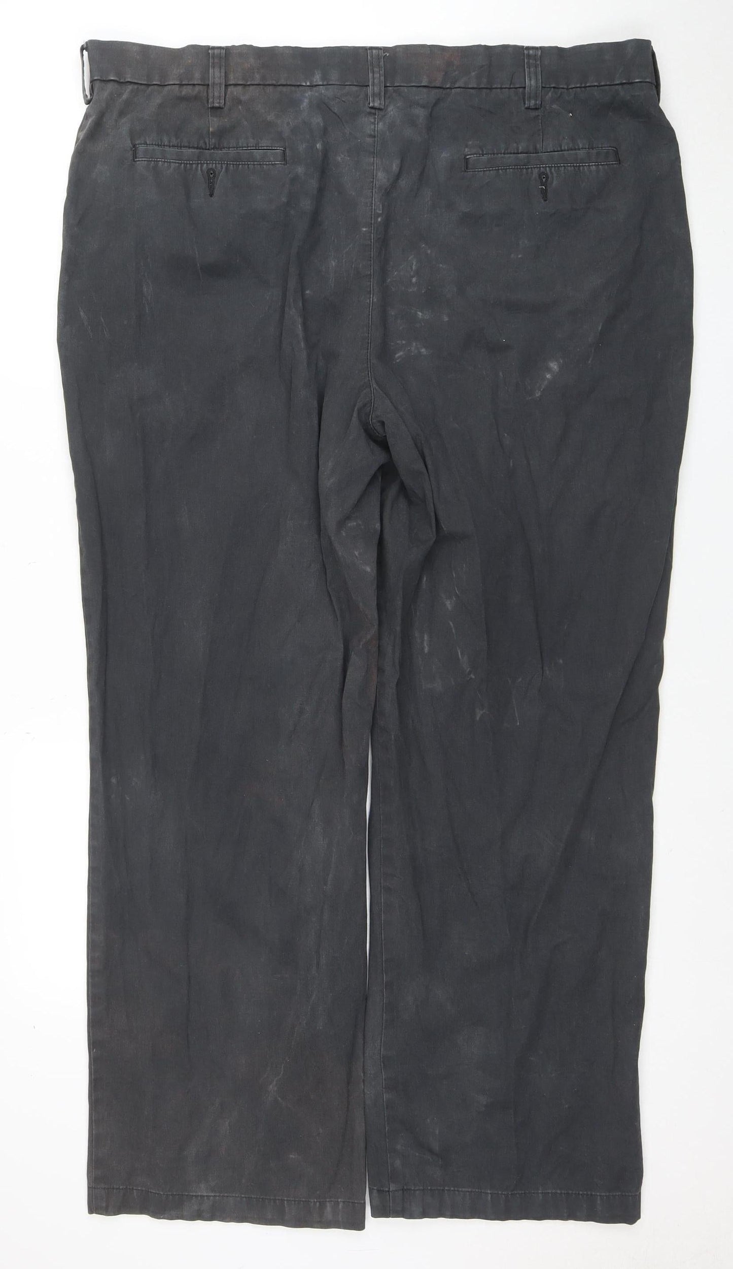 Croft & Barrow Men's Black Chino Trousers 42x32 Regular Fit Cotton Blend