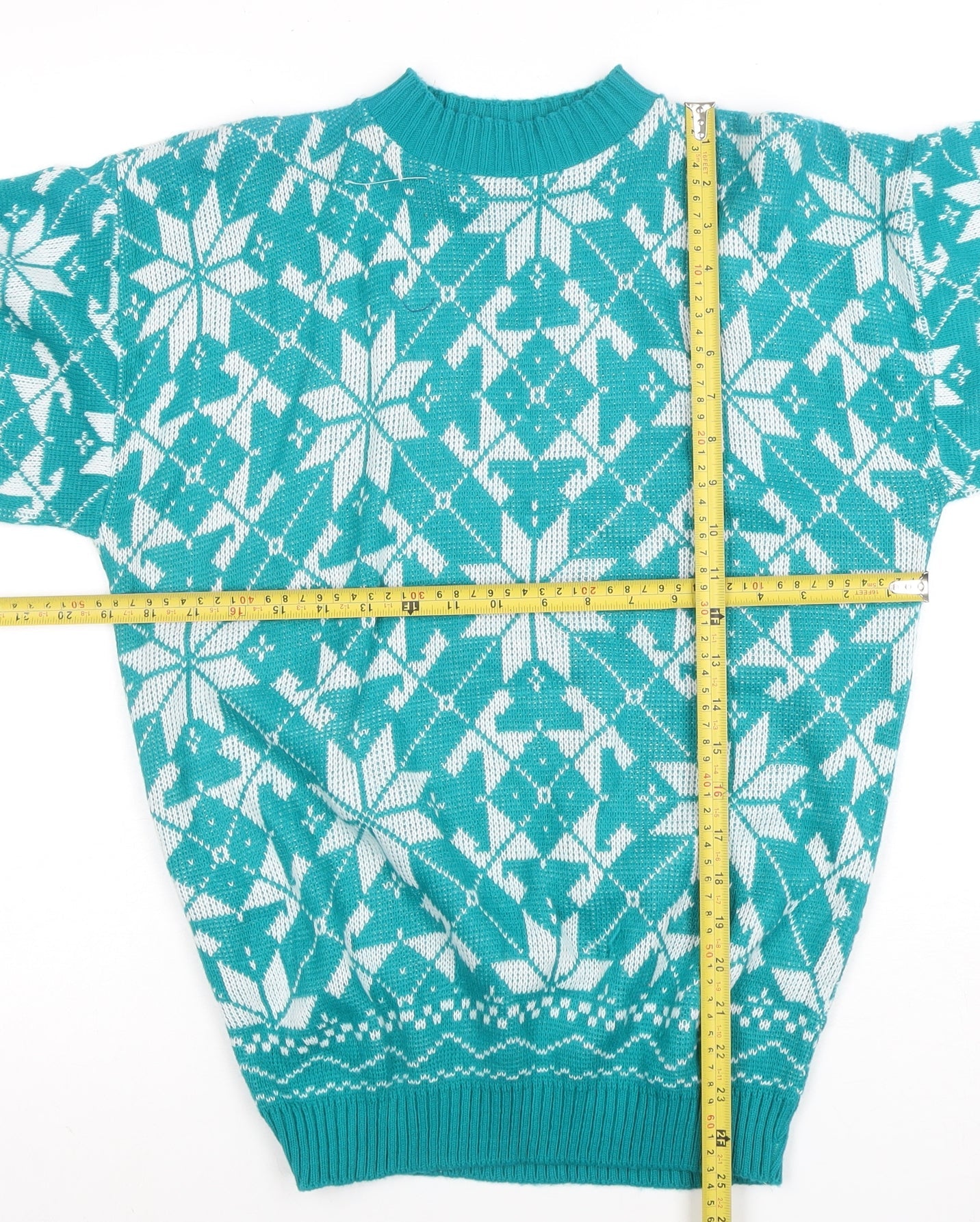 Hot Asshers Women’s Blue Fair Isle Pullover Jumper Size L