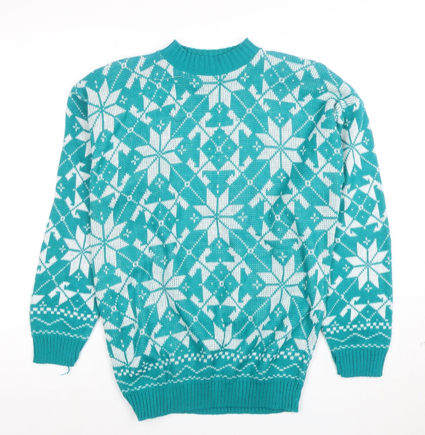 Hot Asshers Women’s Blue Fair Isle Pullover Jumper Size L
