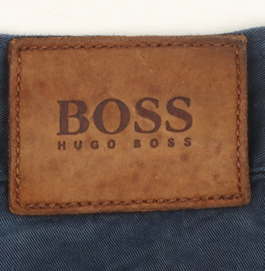 Hugo Boss Men's Blue Cotton Chino Trousers W35 L Regular Fit