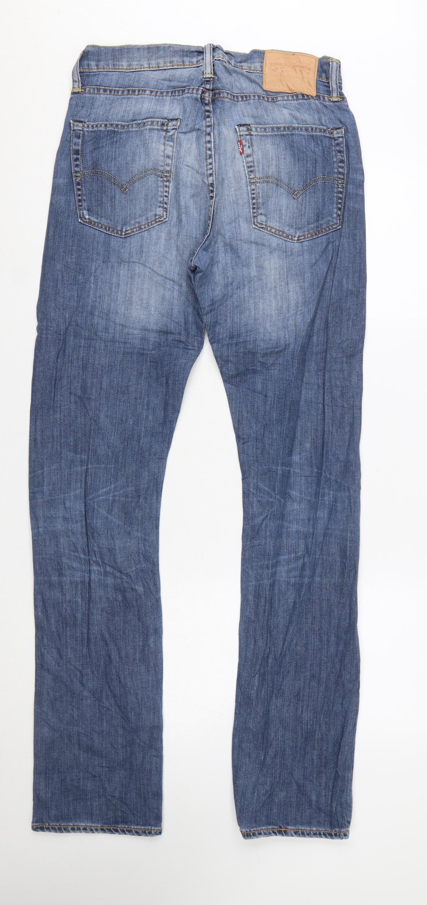 Levi’s Men Blue Straight Denim Jeans W31 L34 Classic Mid Wash