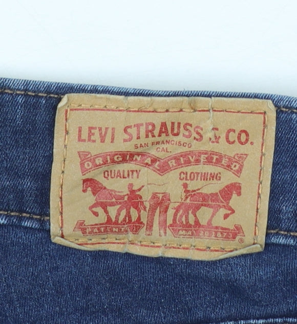 Levi's Women's Blue 711 Skinny Jeans Size 24W Plus Denim Mid Rise