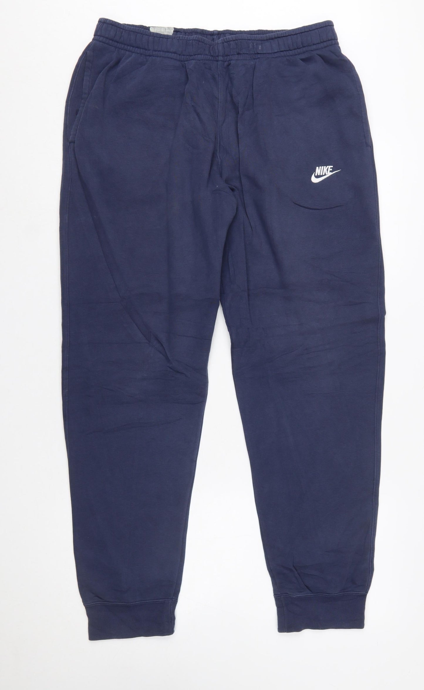 Nike Men's Blue Jogger Trousers L Tall Cotton Blend Casual