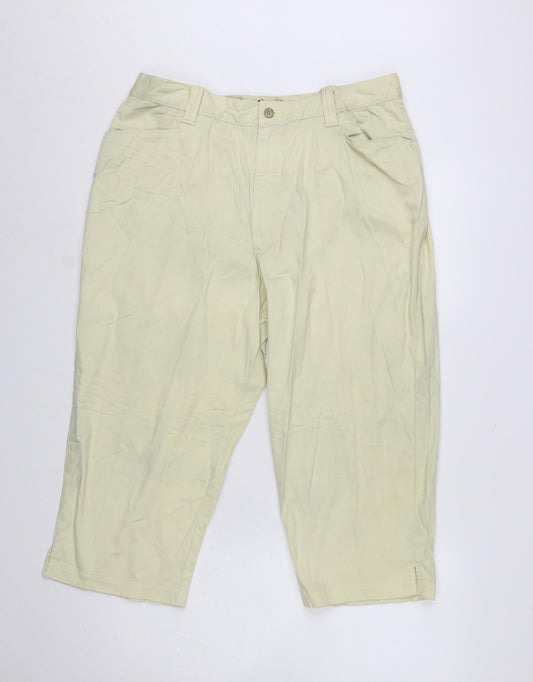 Lee Women's Beige Twill Stretch Capri Trousers Size 16