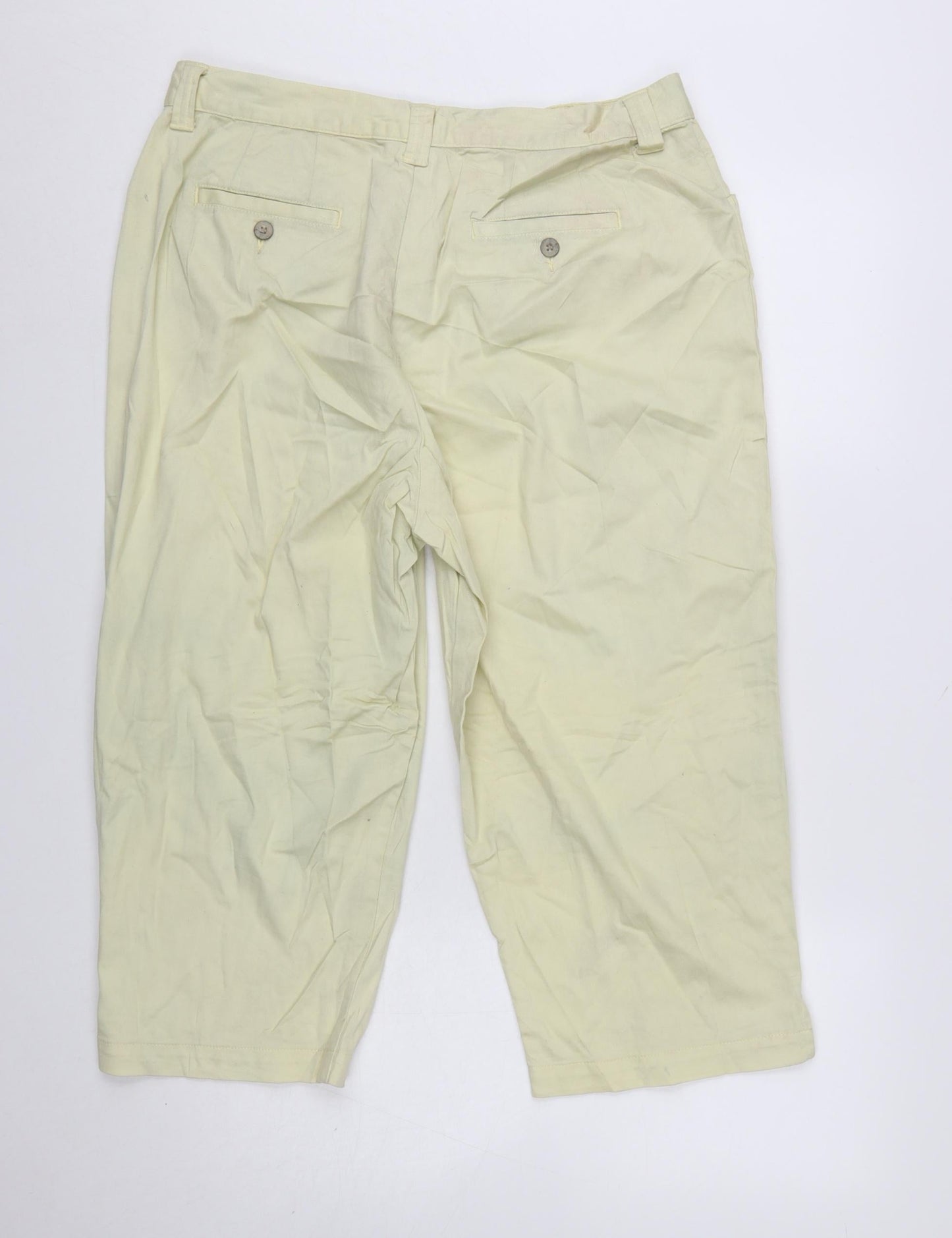 Lee Women's Beige Twill Stretch Capri Trousers Size 16