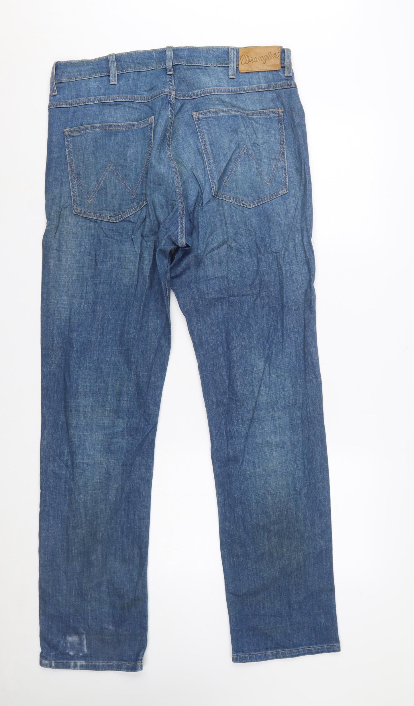 Wrangler Men's Blue Straight Regular Fit Jeans W34 L32