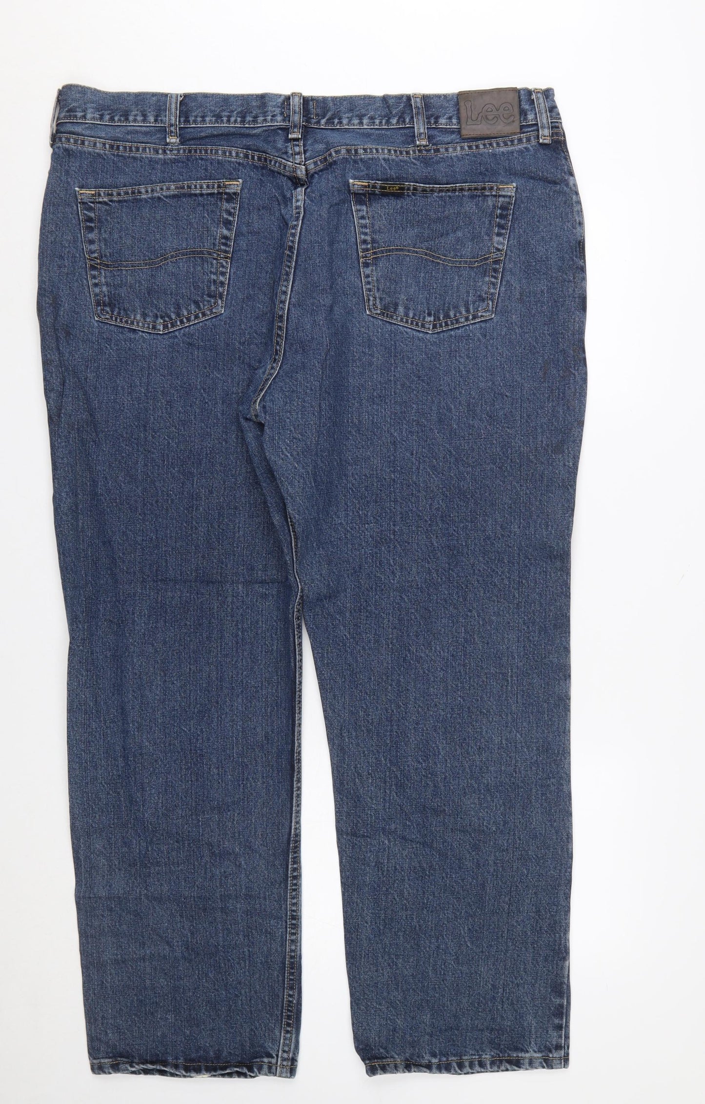 Lee Men's Blue Relaxed Fit Straight Leg Jeans 42x30 Denim