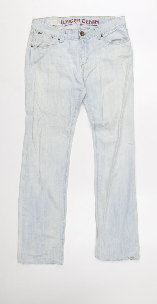 Tommy Hilfiger Men's Light Blue Straight Fit Denim Jeans W32 L34
