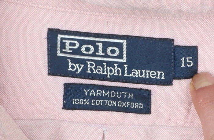 Ralph Lauren Men’s Pink Cotton Button-Down Long Sleeve Classic Shirt Size 15