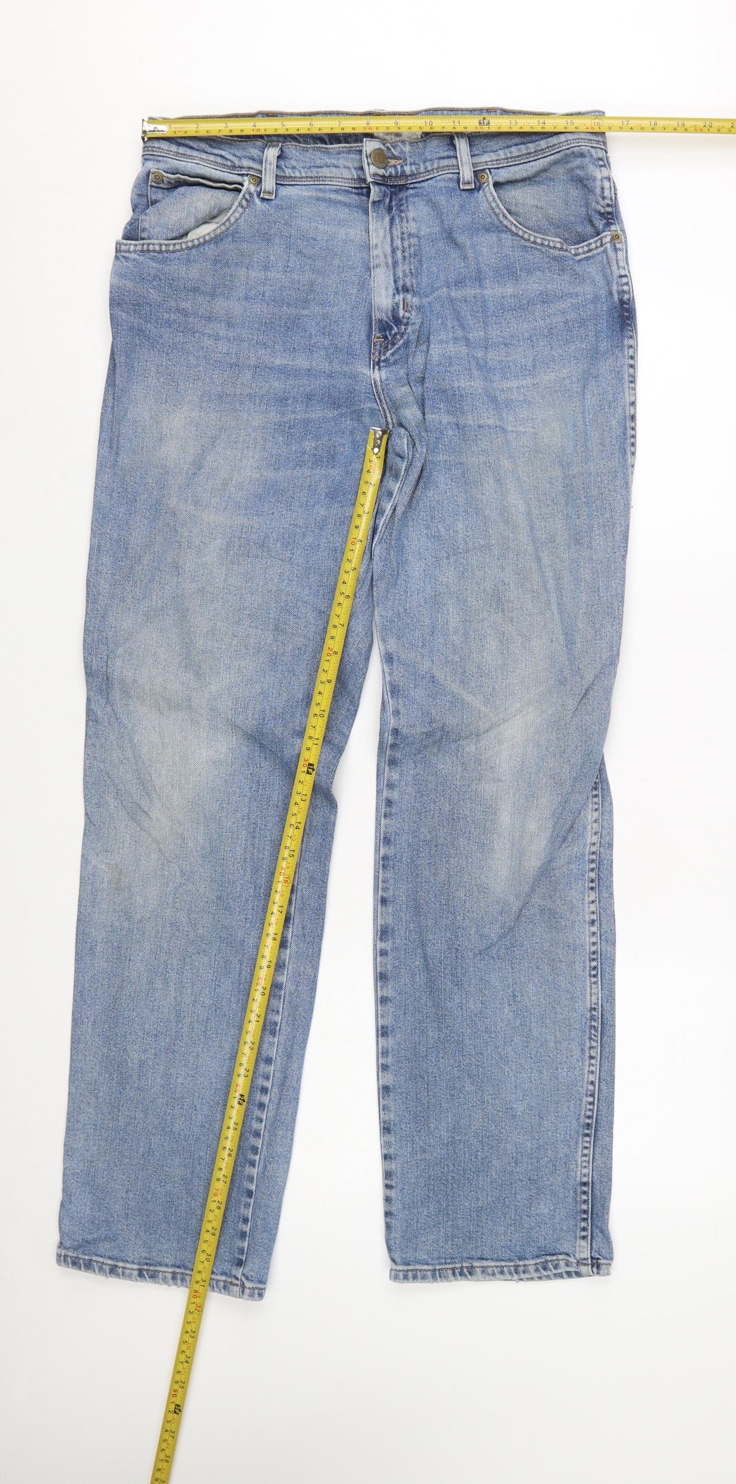 Wrangler Men's Blue Regular Fit Straight Denim Jeans 34W 32L