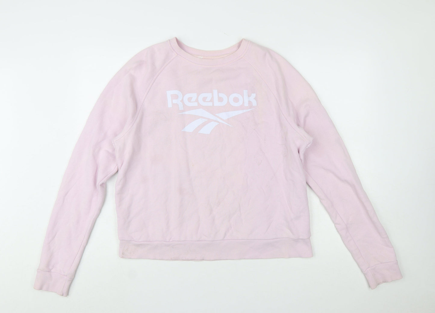 Reebok Women's Pink Crew Neck Pullover Sweatshirt Size L 16-18