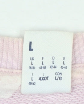 Reebok Women's Pink Crew Neck Pullover Sweatshirt Size L 16-18