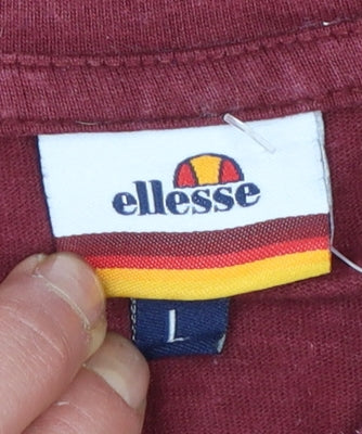 Ellesse Men's Red Full Zip Hoodie L Sportswear Cotton Blend