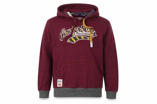 Canterbury Men's Red Pullover Hoodie L Rugby Embroidered Sports