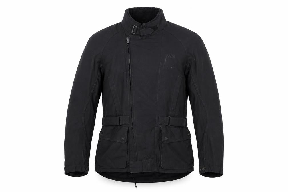 iXS Men's Black M Motorcycle Jacket Waterproof Belted Biker Style