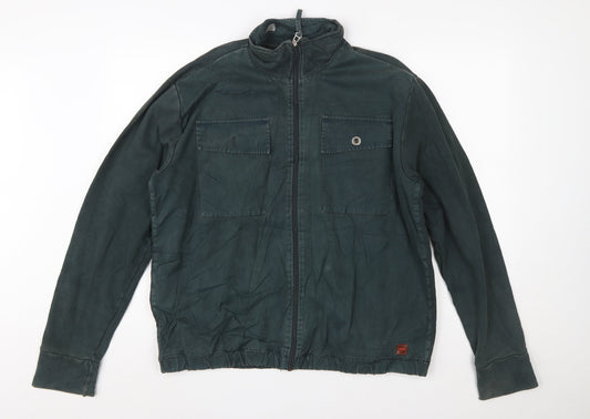 Hugo Boss Men's Green Full Zip Sweatshirt Size L