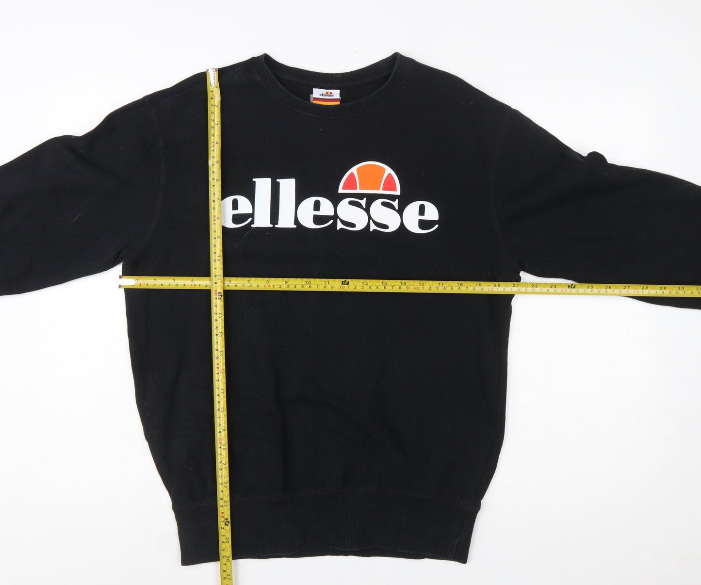 Ellesse Men's Black Pullover Sweatshirt Medium Logo Crew Neck