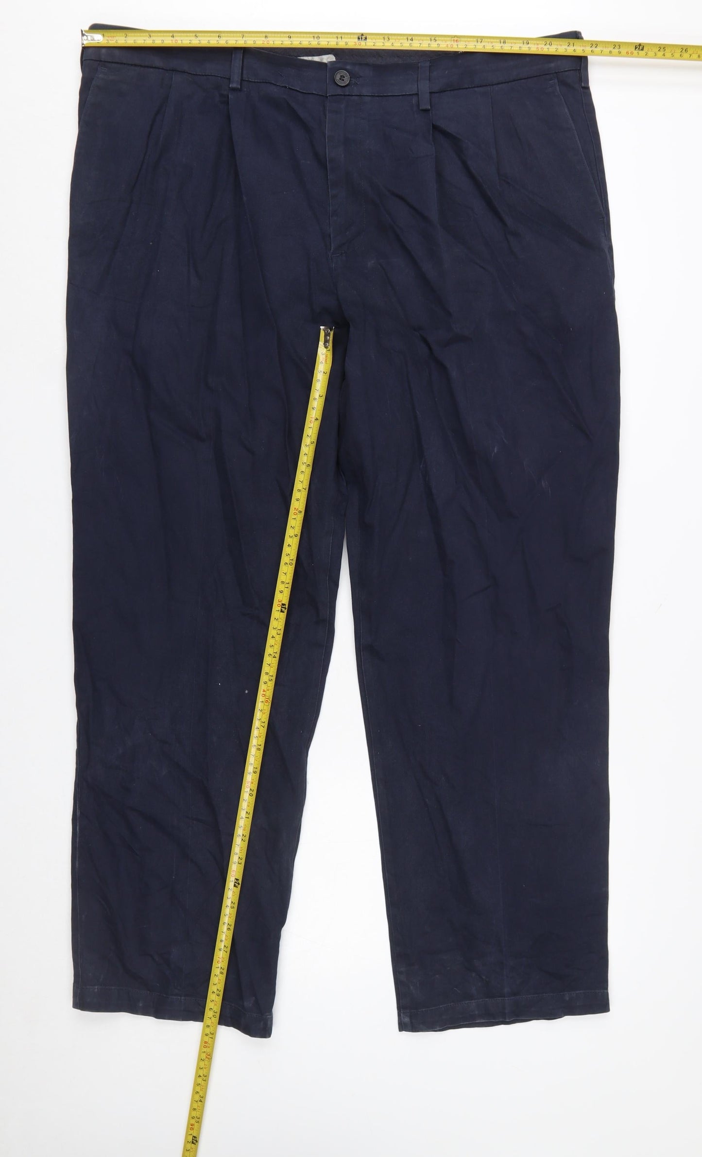 Dockers Men’s Blue Classic Chino Trousers 42x32 Cotton Blend