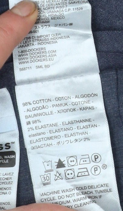 Dockers Men’s Blue Classic Chino Trousers 42x32 Cotton Blend