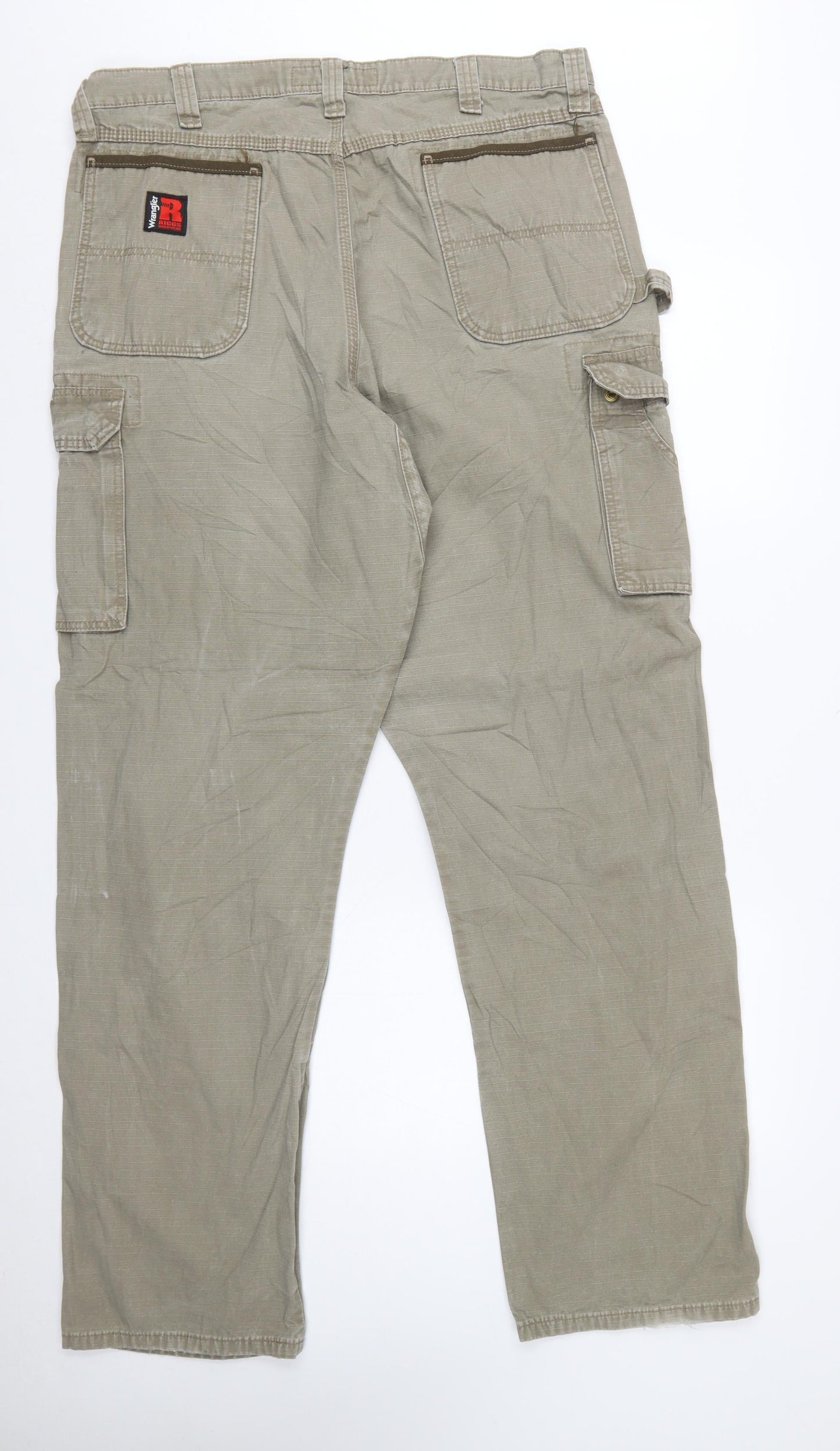 Wrangler Men's Beige Cargo Workwear Trousers 38x36 Cotton