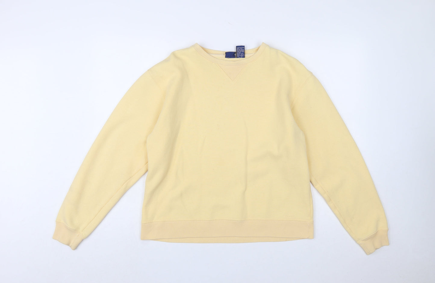 IZOD Women Yellow Crew Neck Pullover Sweatshirt Size S