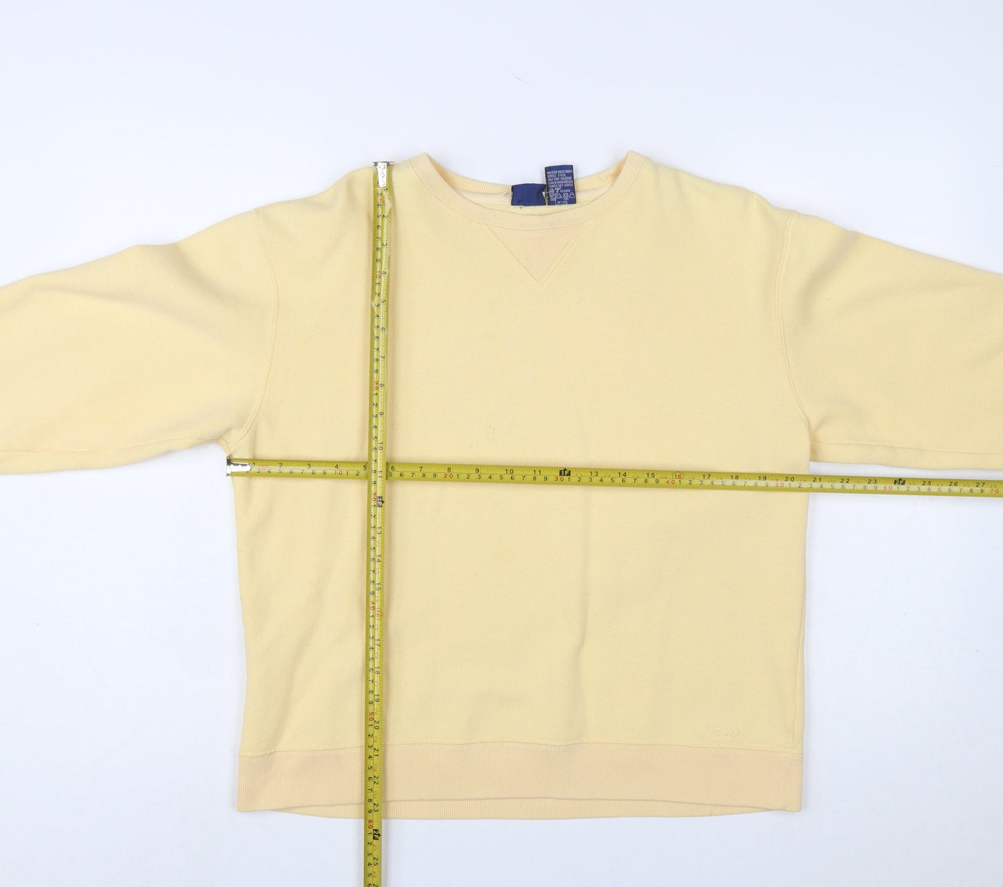 IZOD Women Yellow Crew Neck Pullover Sweatshirt Size S