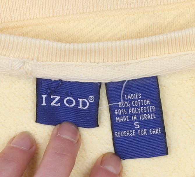 IZOD Women Yellow Crew Neck Pullover Sweatshirt Size S