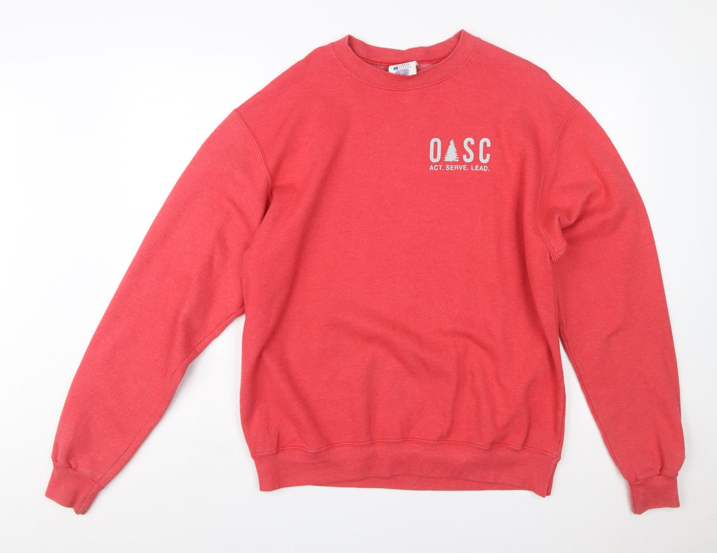 Champion Women Red Crew Neck Pullover Sweatshirt Size L