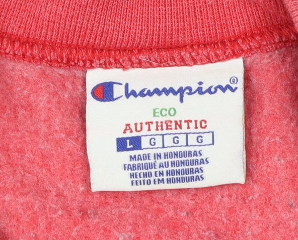 Champion Women Red Crew Neck Pullover Sweatshirt Size L