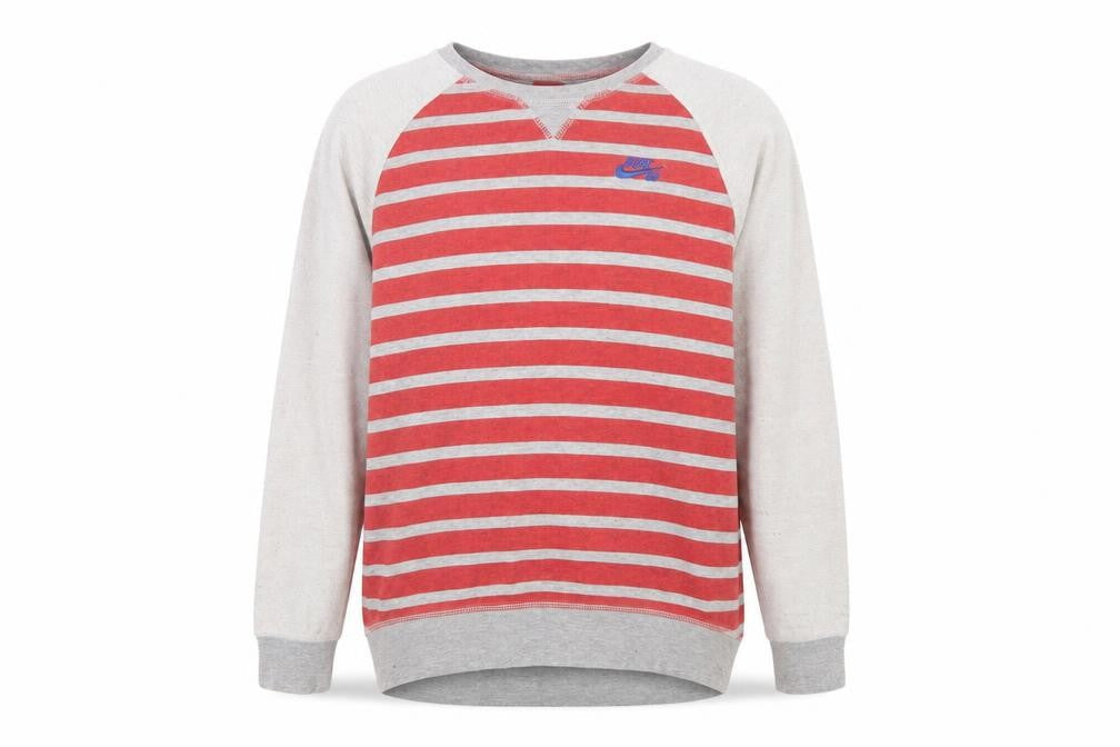 Nike Boys Red Grey Striped Pullover Sweatshirt XL 13-15 Years