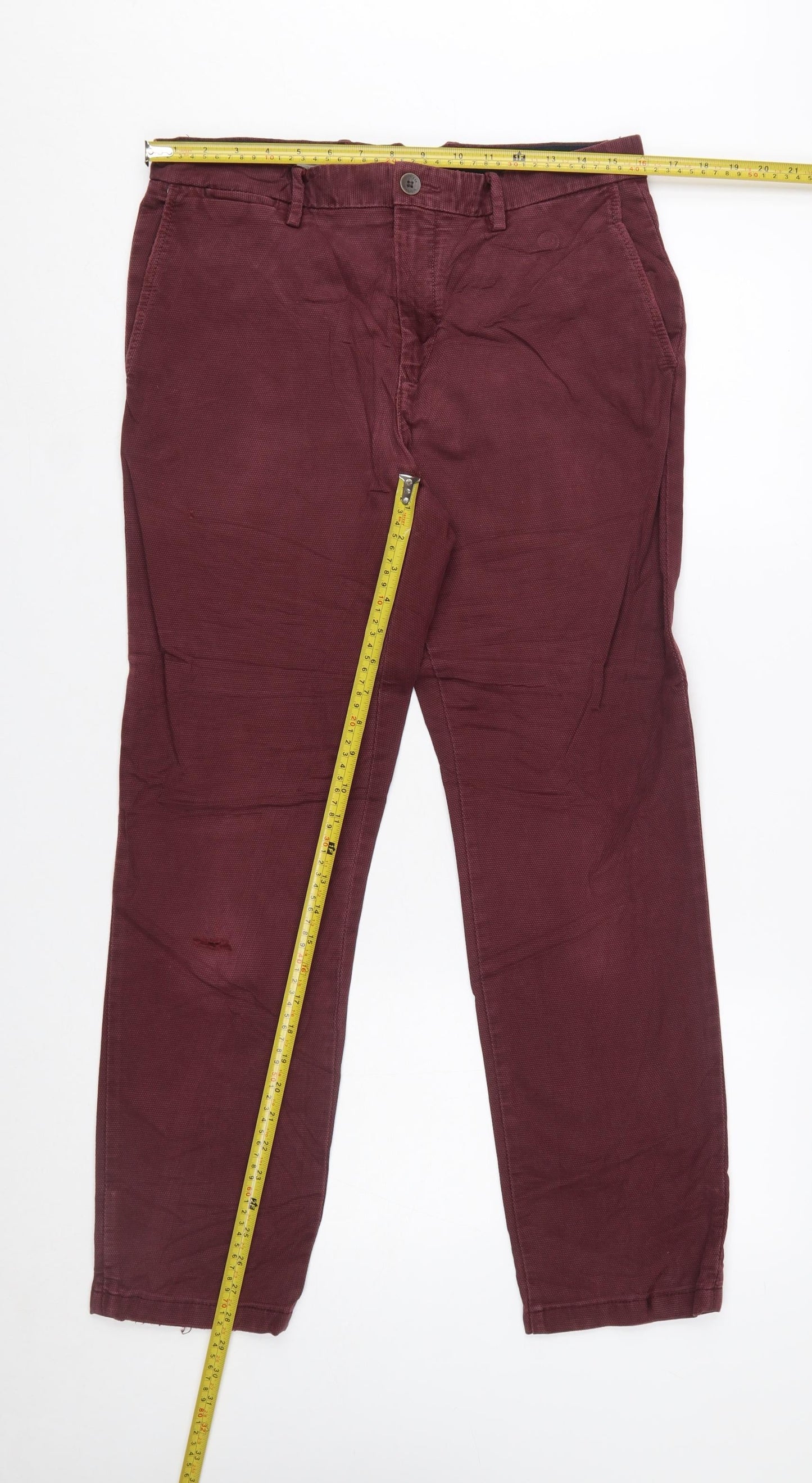 Tommy Hilfiger Men's Red 32x32 Chino Trousers Cotton Stretch