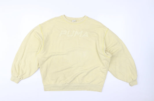 Puma Women’s Yellow Crew Neck Pullover Sweatshirt Size S
