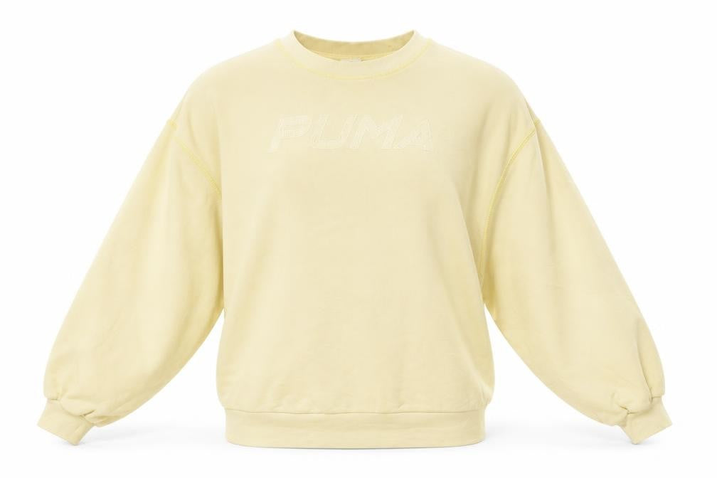 Puma Women’s Yellow Crew Neck Pullover Sweatshirt Size S
