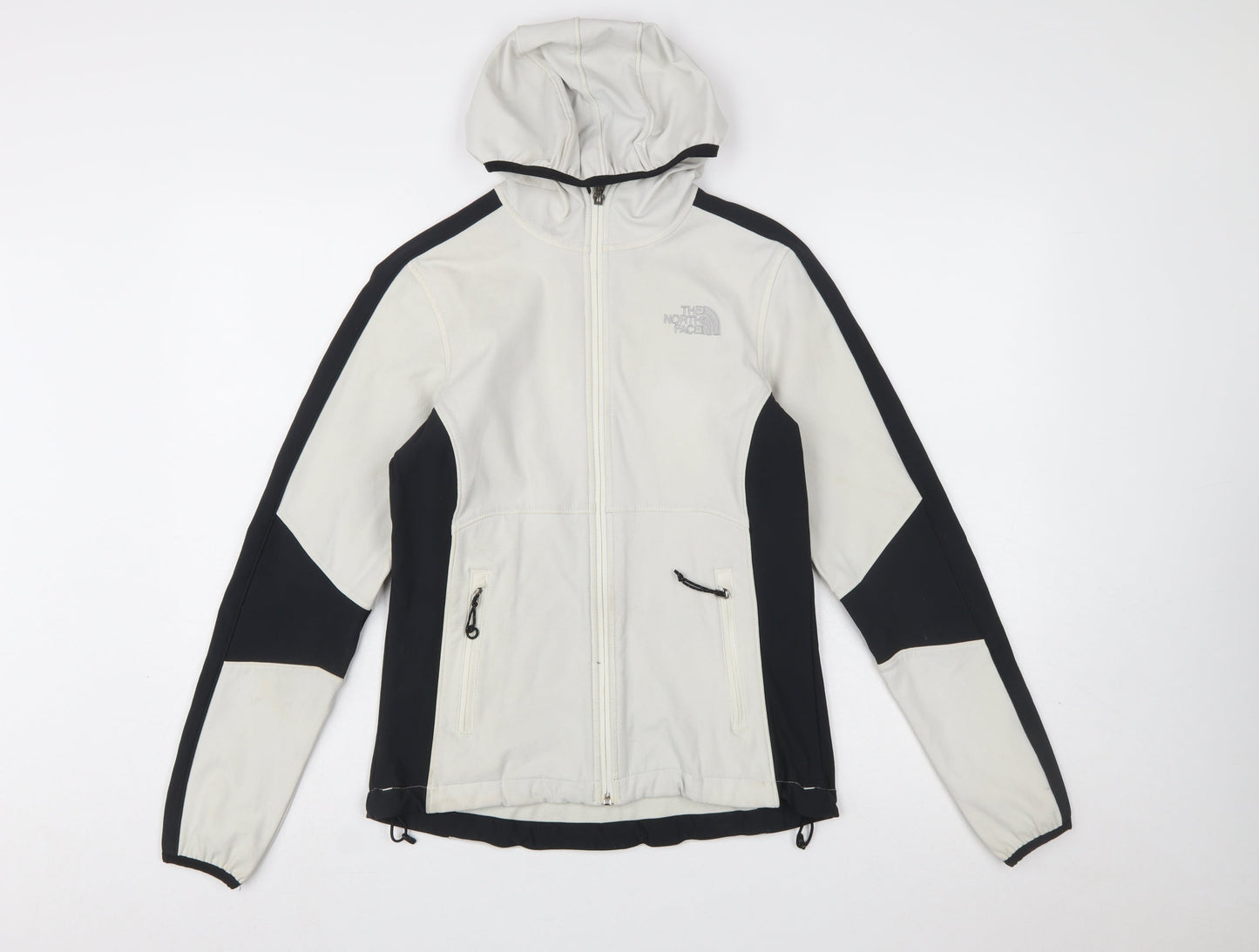 The North Face Womens XS Beige & Black Full Zip Hooded Sweatshirt