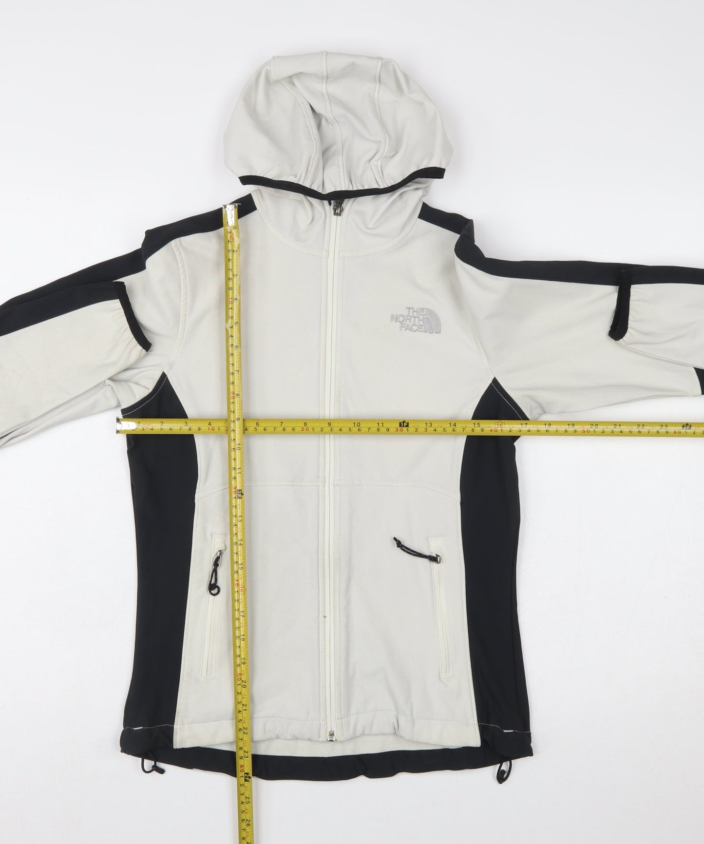 The North Face Womens XS Beige & Black Full Zip Hooded Sweatshirt