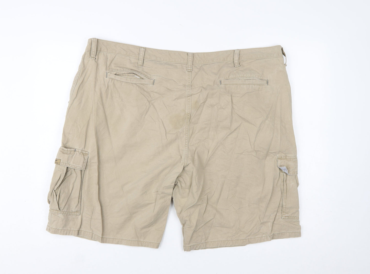 Wrangler Men Beige Cargo Shorts Size 44 Regular Cotton Canvas