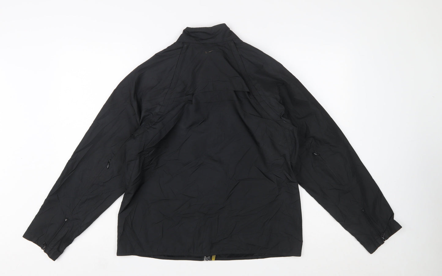 Nike Women Black L Clima-Fit Windbreaker Jacket Lightweight Full Zip