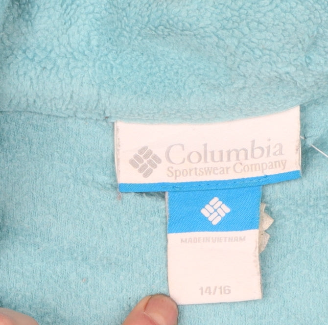 Columbia Women's Blue Fleece Zip Jacket Size 14 Lightweight Outdoor
